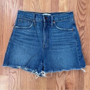 Madewell High Rise Denim Shorts Raw Hem Blue Size 26 AJ237